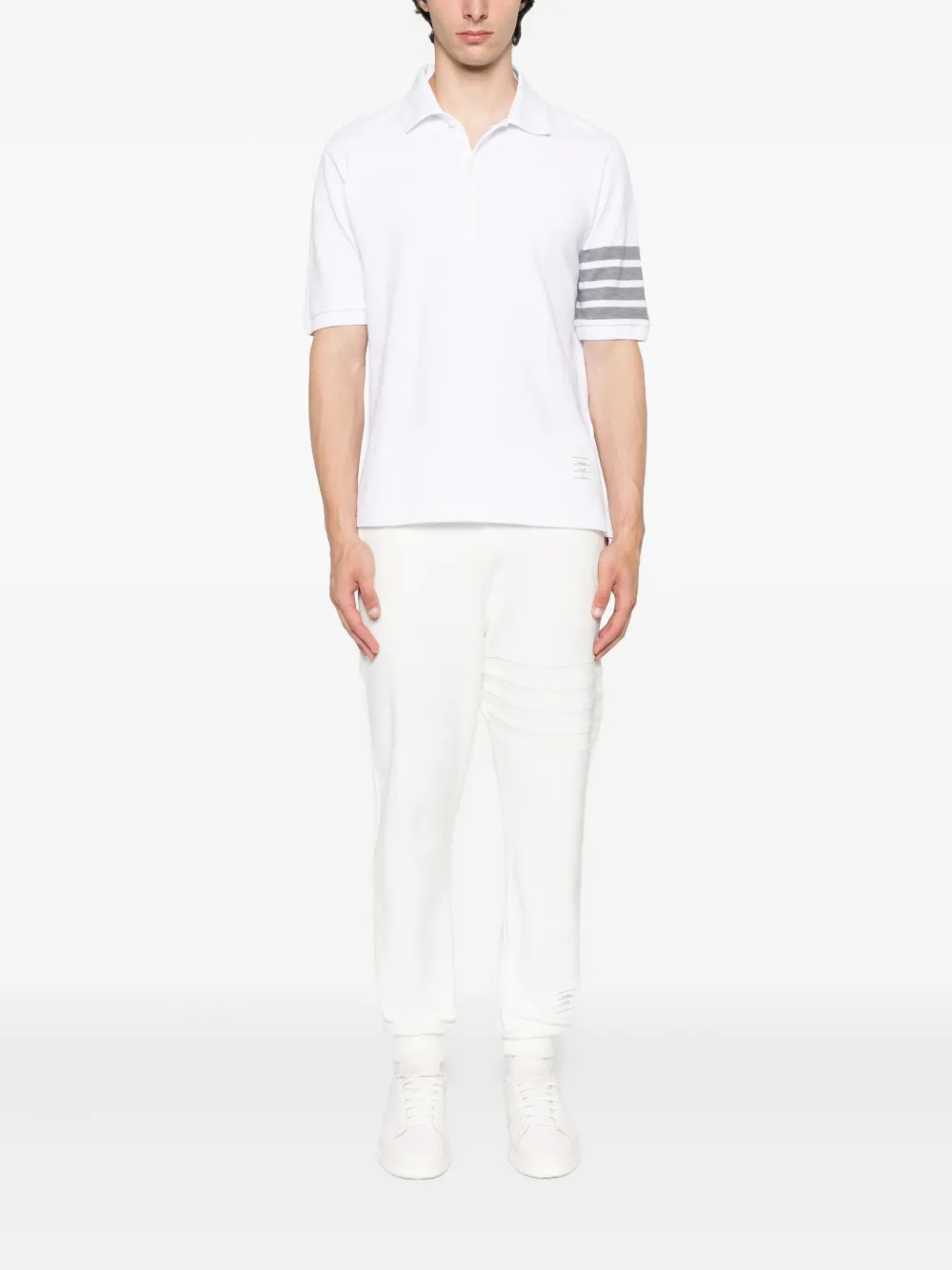 Thom Browne Katoenen poloshirt met vier strepen Wit