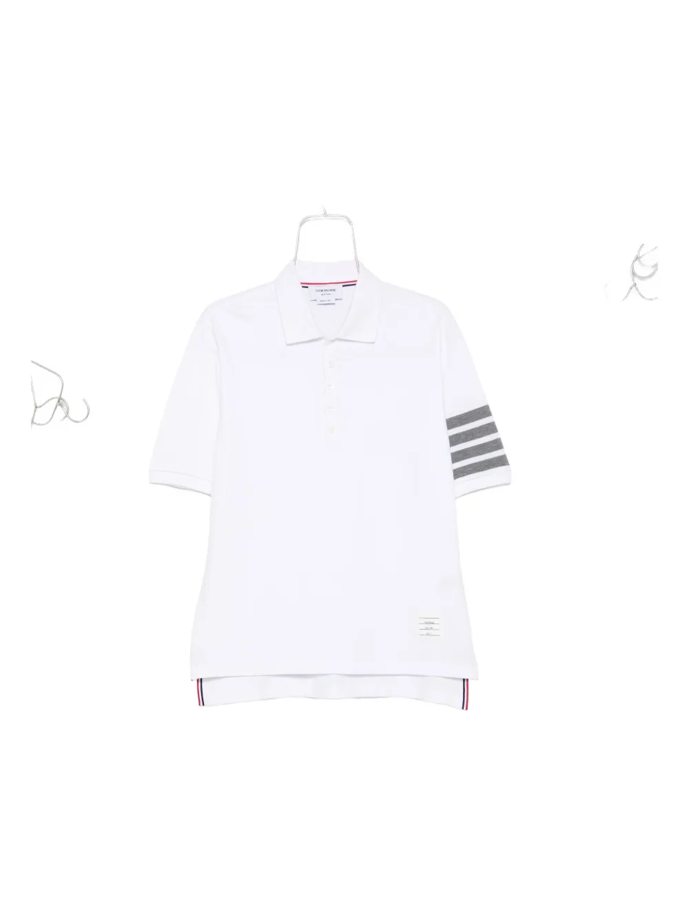 Thom Browne four-stripe cotton polo shirt Wit