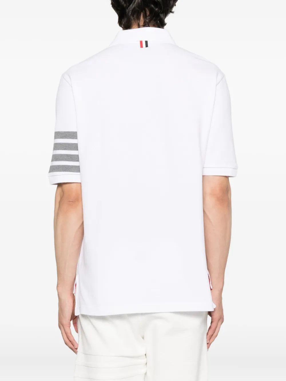 Thom Browne Katoenen poloshirt met vier strepen Wit