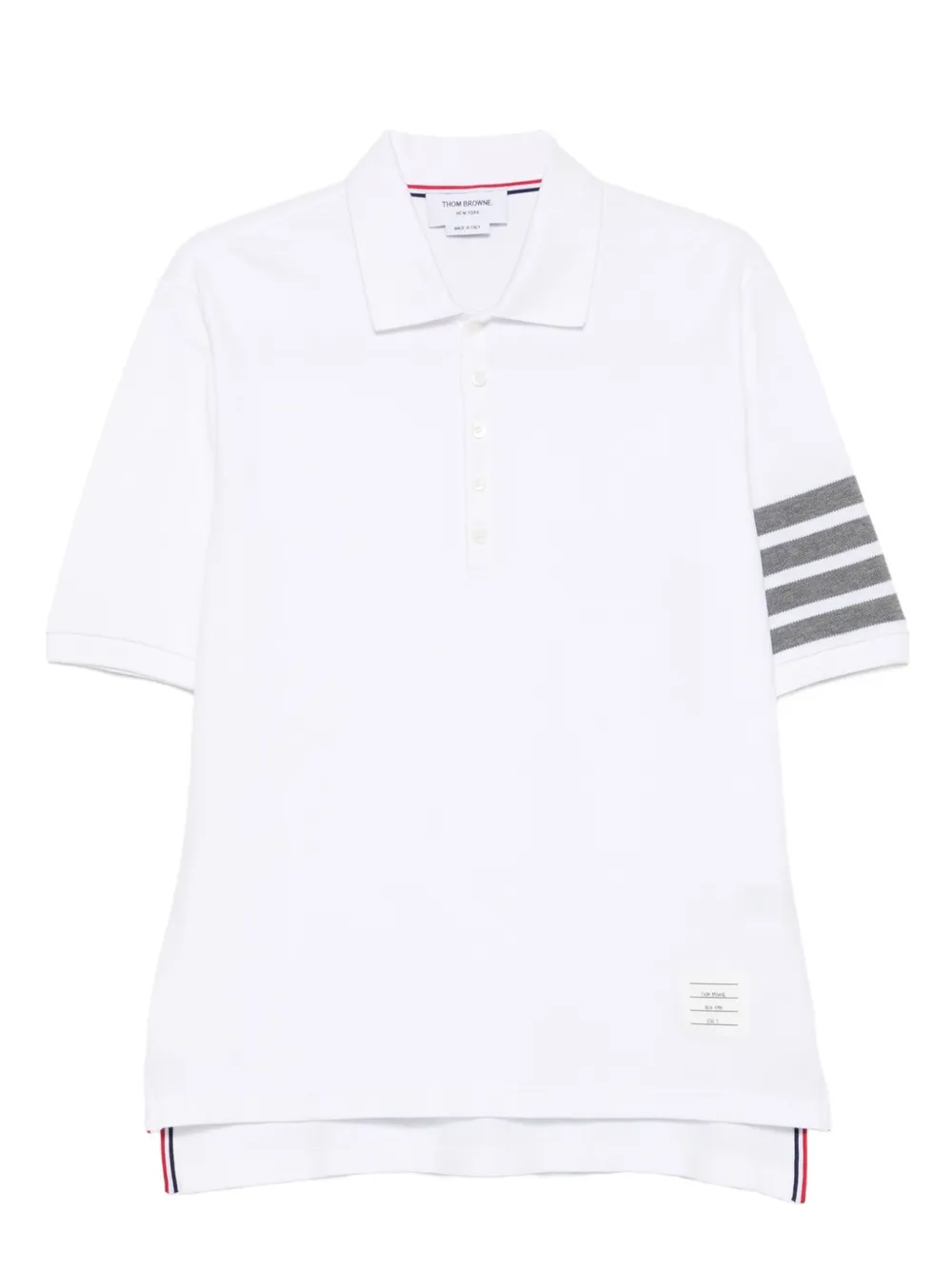 Thom Browne ストライプ ポロシャツ - ホワイト Thom Browne ストライプ ポロシャツ - ホワイト