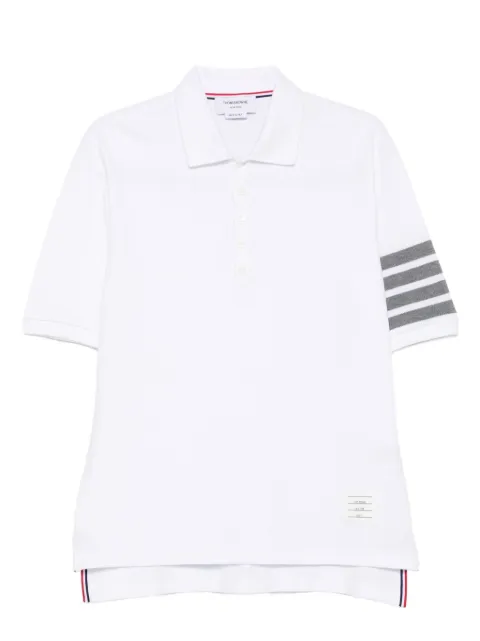 Thom Browne 4 스트라이프 코튼 폴로 셔츠