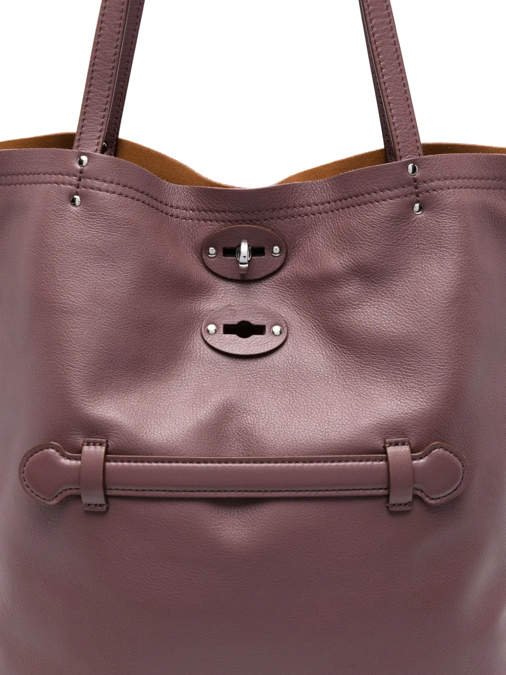 Zanellato Medium A'spasso shopper verfraaid met studs Rood