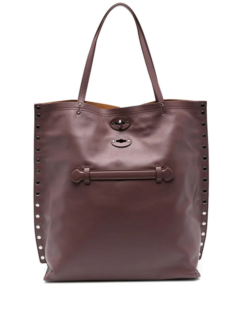 Zanellato Medium A'spasso shopper verfraaid met studs Rood