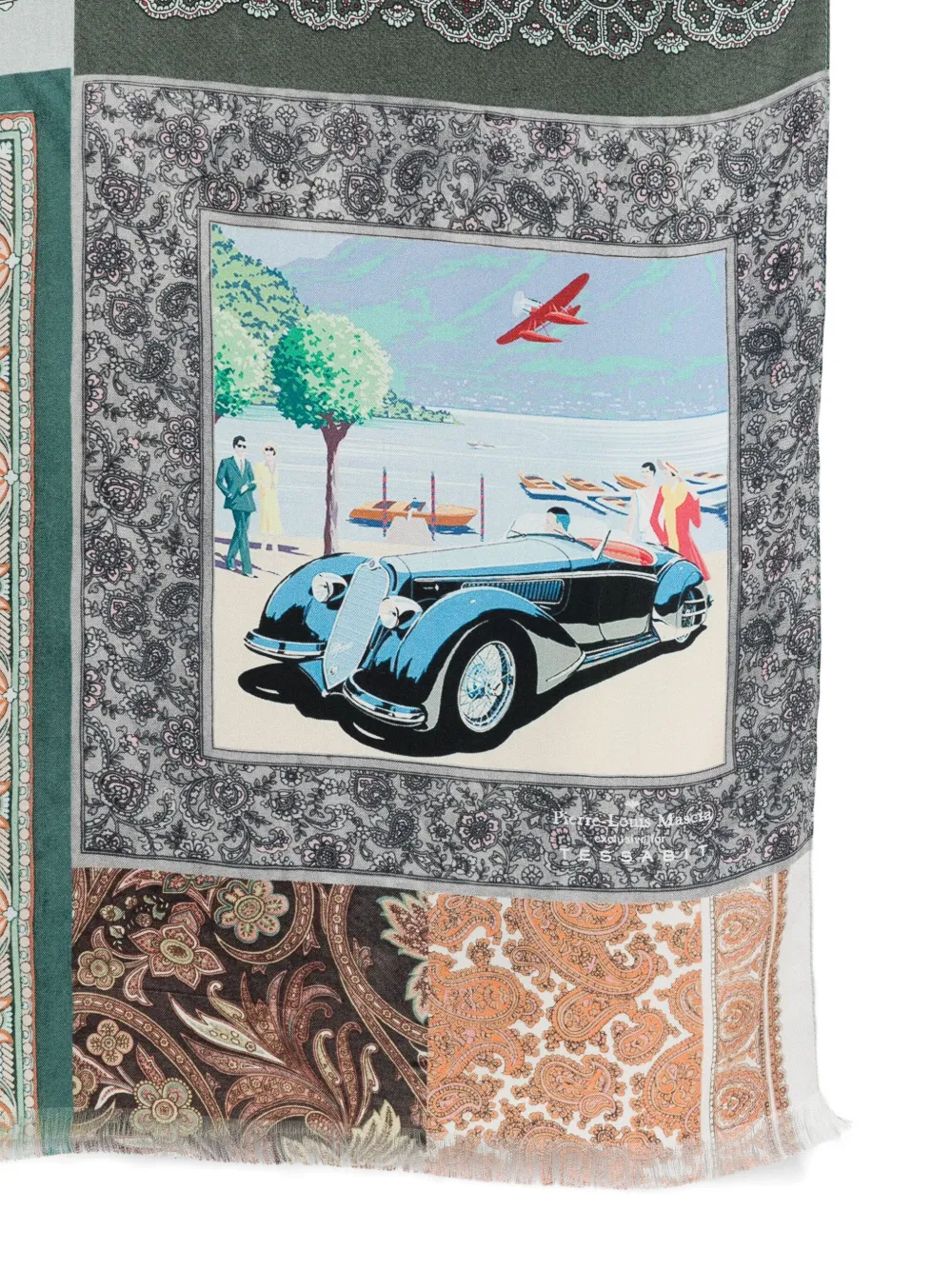 Pierre-Louis Mascia Sjaal met paisley-print en patchwork Grijs