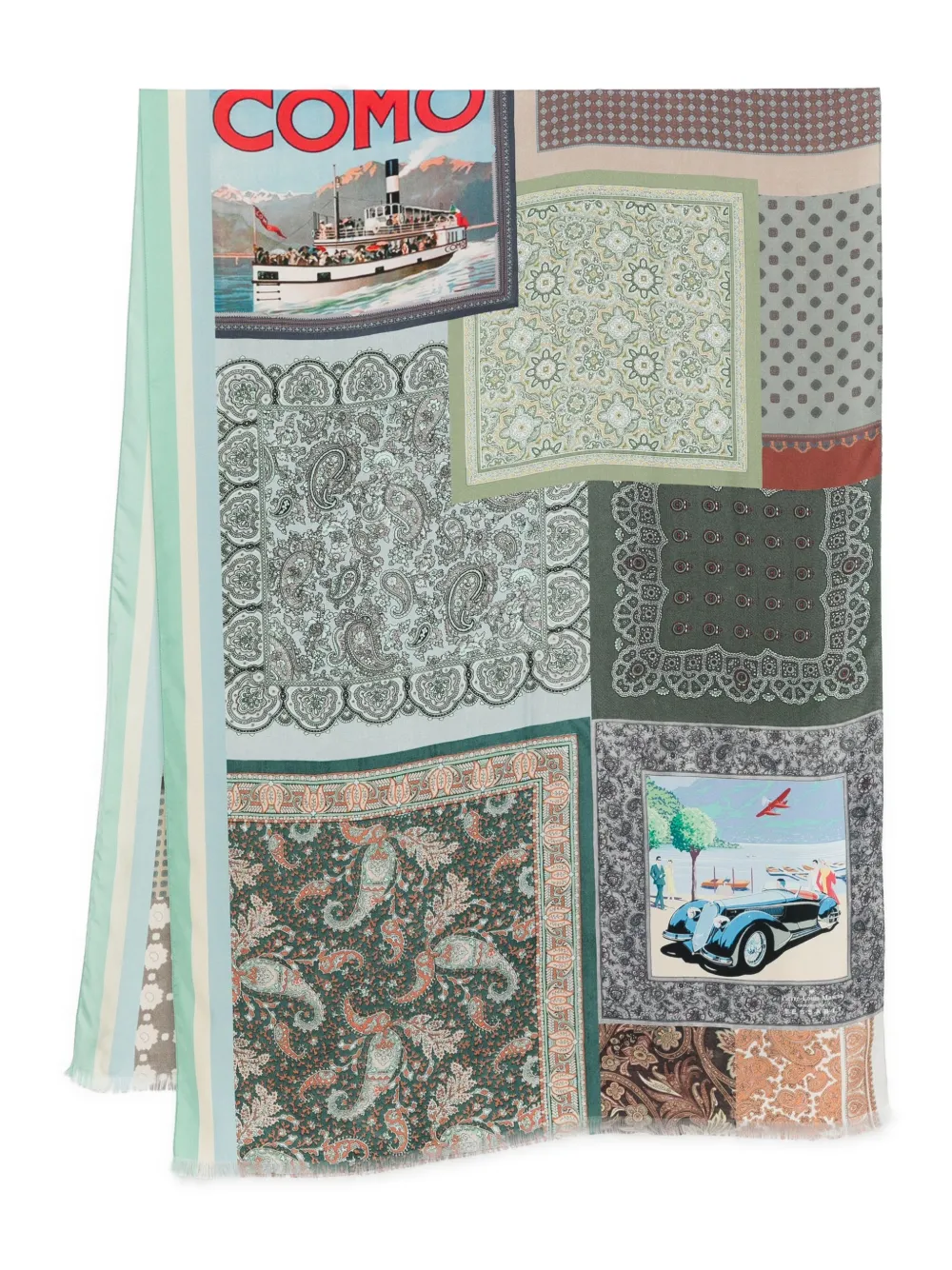 Pierre-Louis Mascia patchwork paisley scarf Grijs