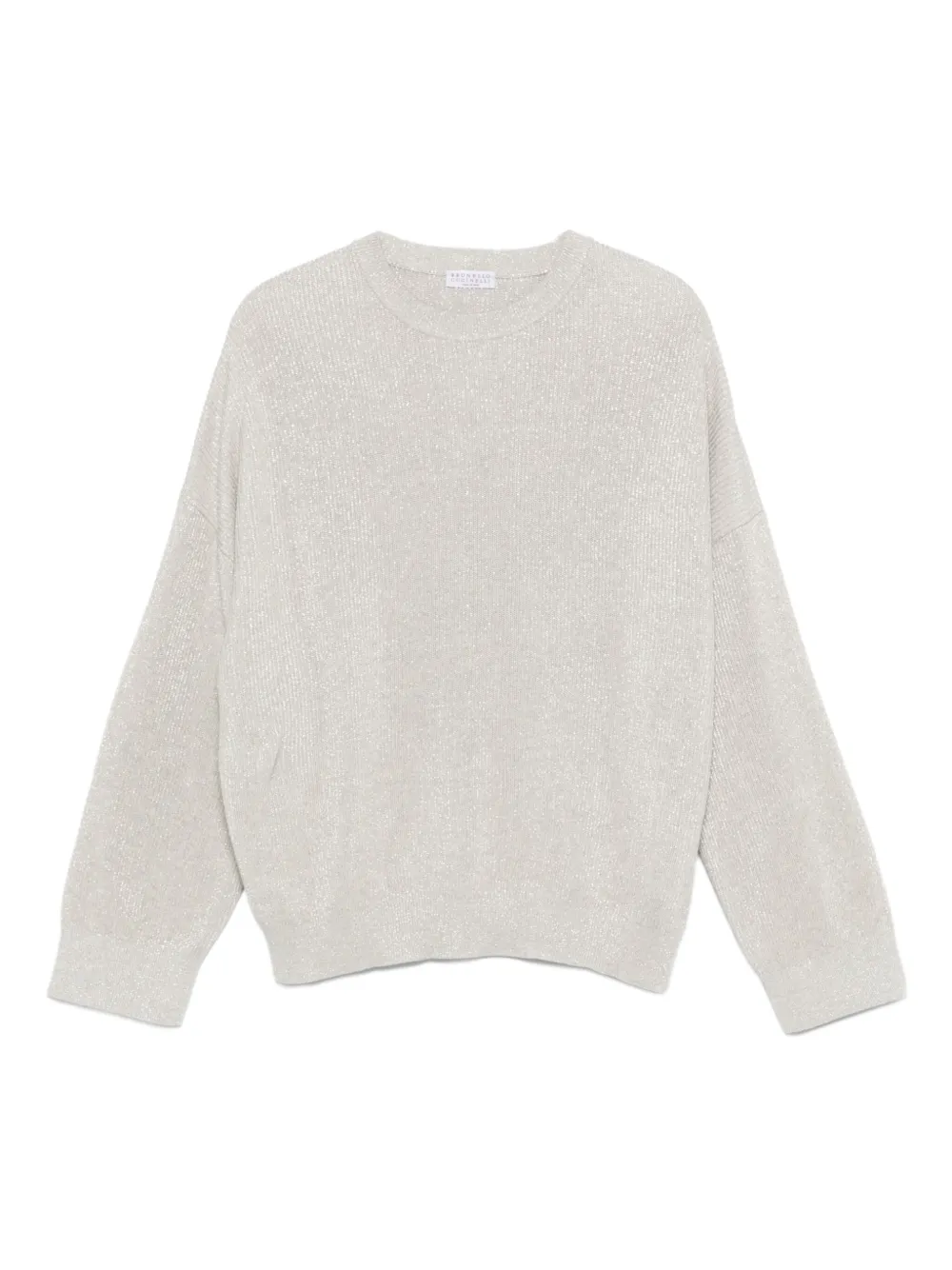 Brunello Cucinelli Geribbelde sweater met ronde hals Grijs