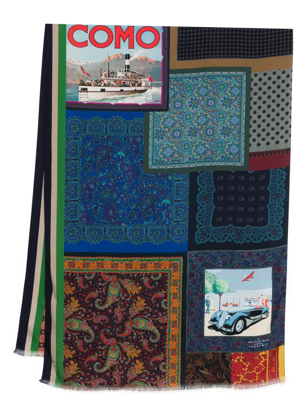 Pierre-Louis Mascia patchwork paisley scarf - Marrone