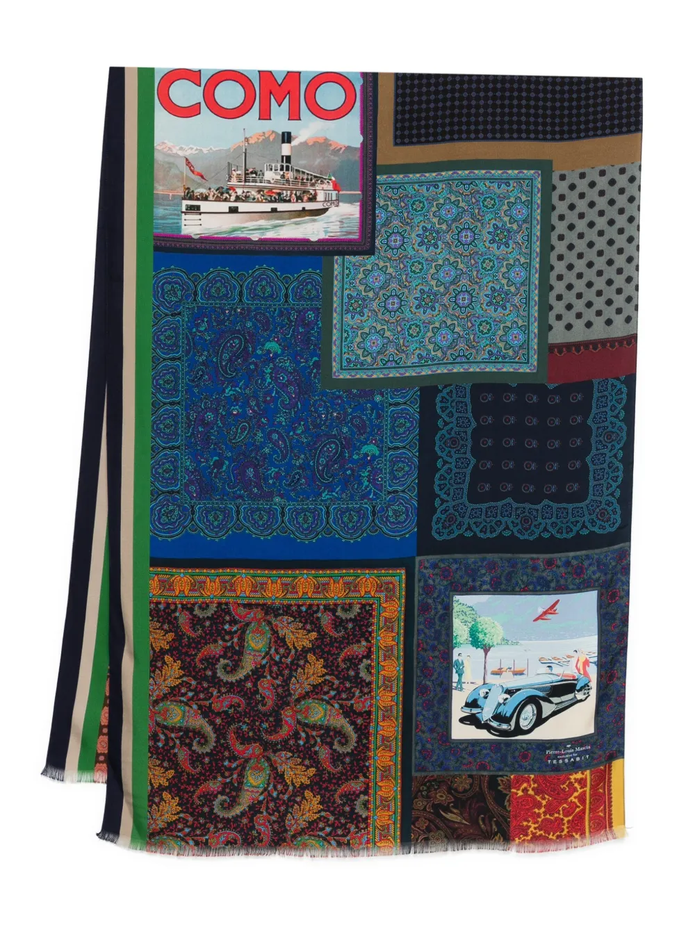 Pierre-Louis Mascia Sjaal met paisley-print en patchwork Bruin