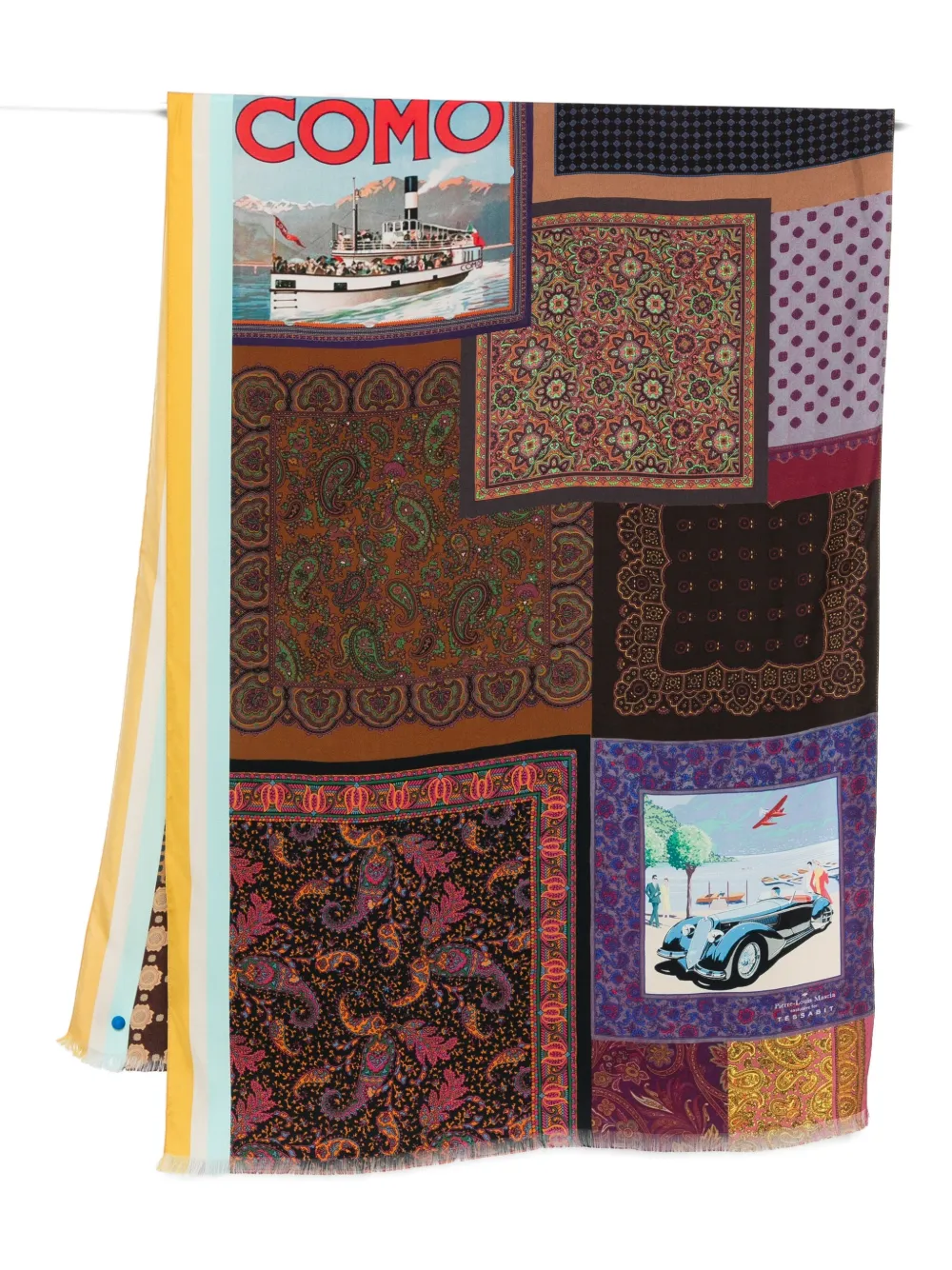Pierre-Louis Mascia patchwork paisley scarf - Marrone