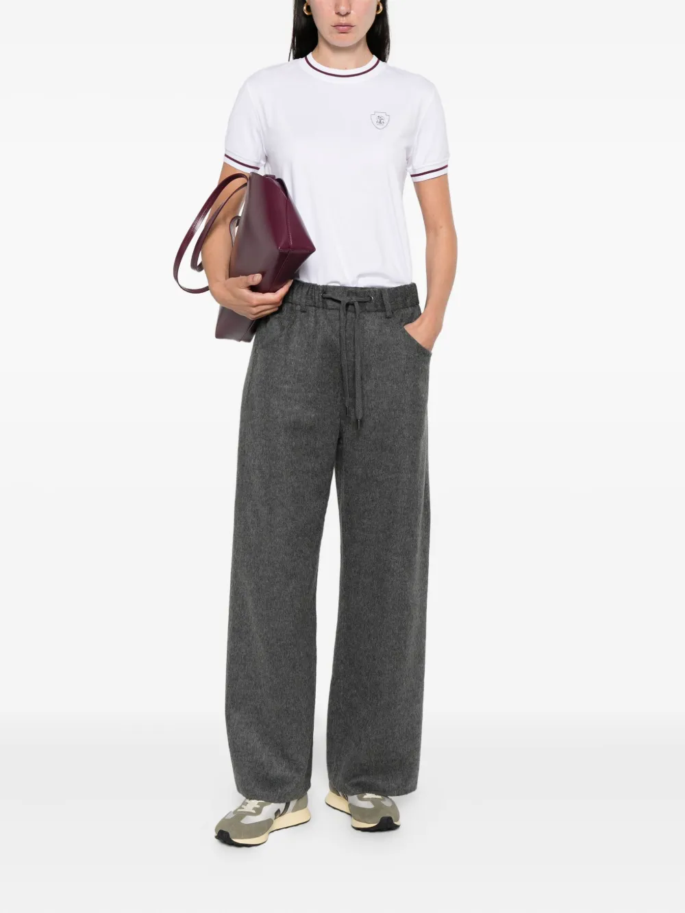 Brunello Cucinelli embroidered-detail cotton t-shirt | T-Shirts & Jersey Shirts | Image 2