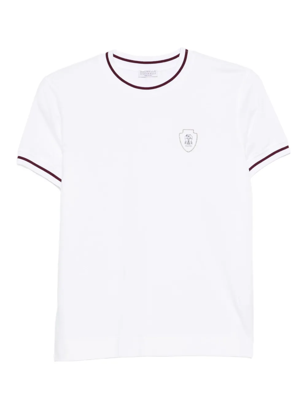 Brunello Cucinelli Katoenen T-shirt met geborduurd detail Wit