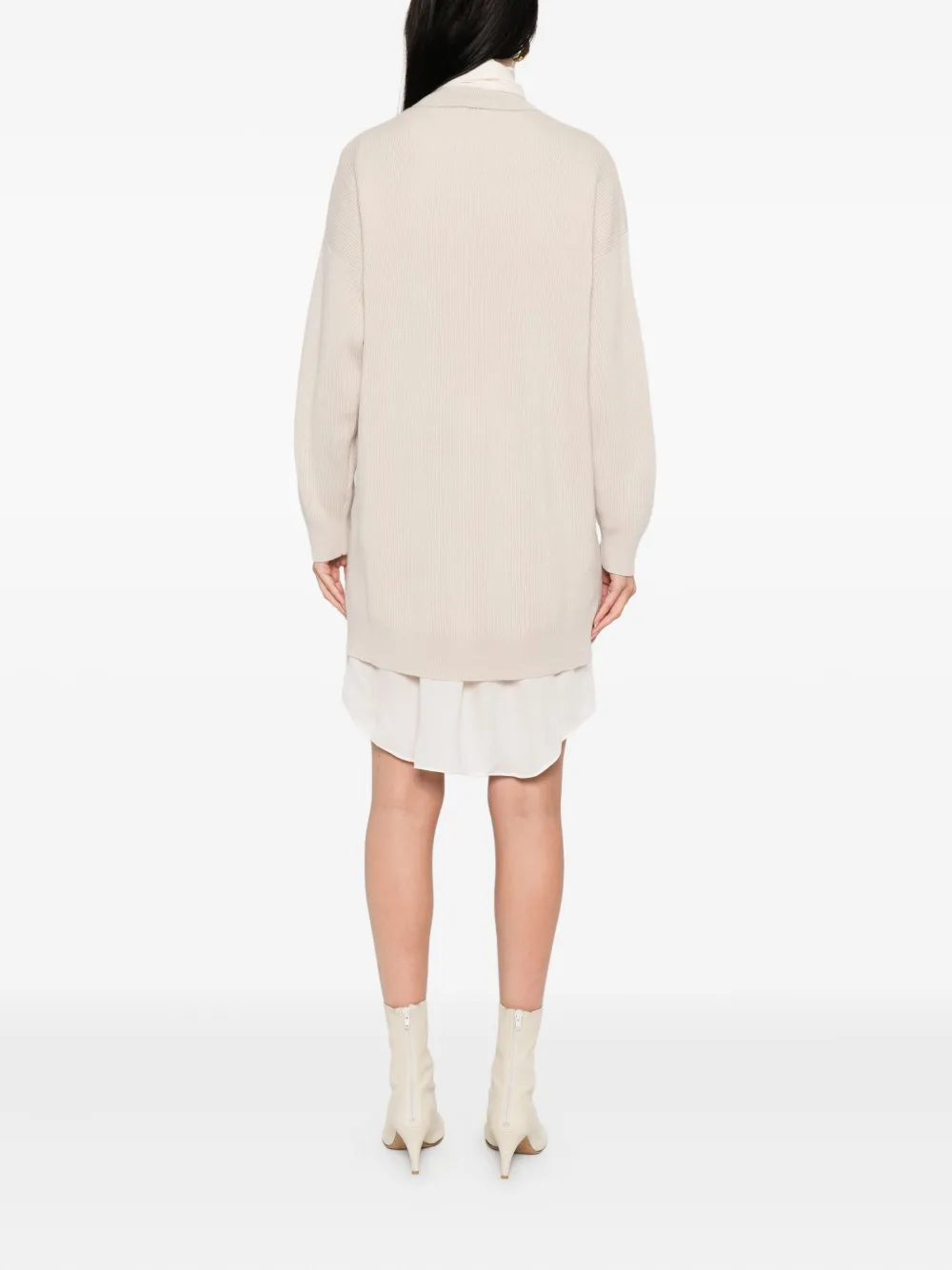 Brunello Cucinelli ribbed knit mini dress Beige