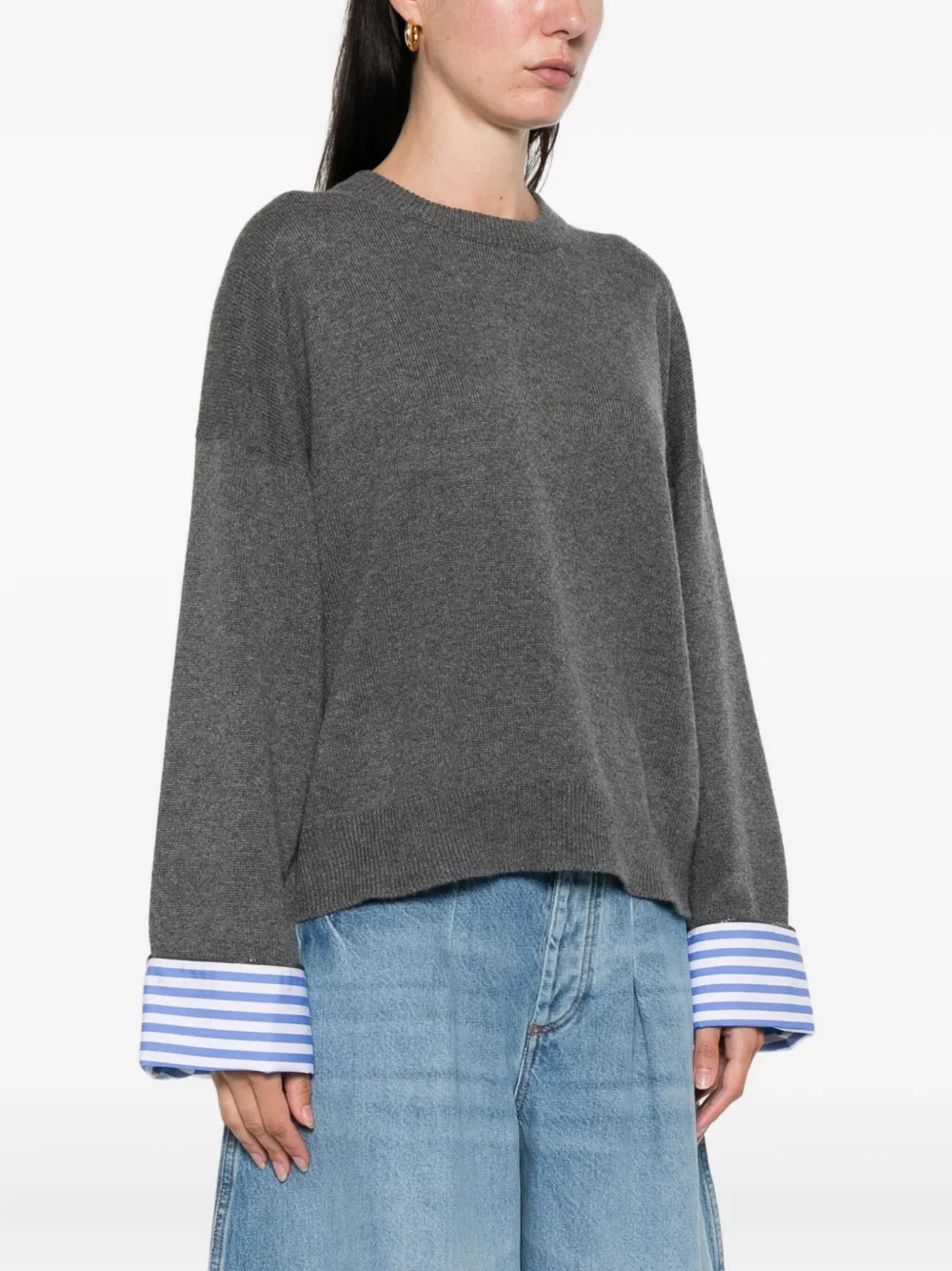 Brunello Cucinelli Striped-cuff Cashmere Sweater