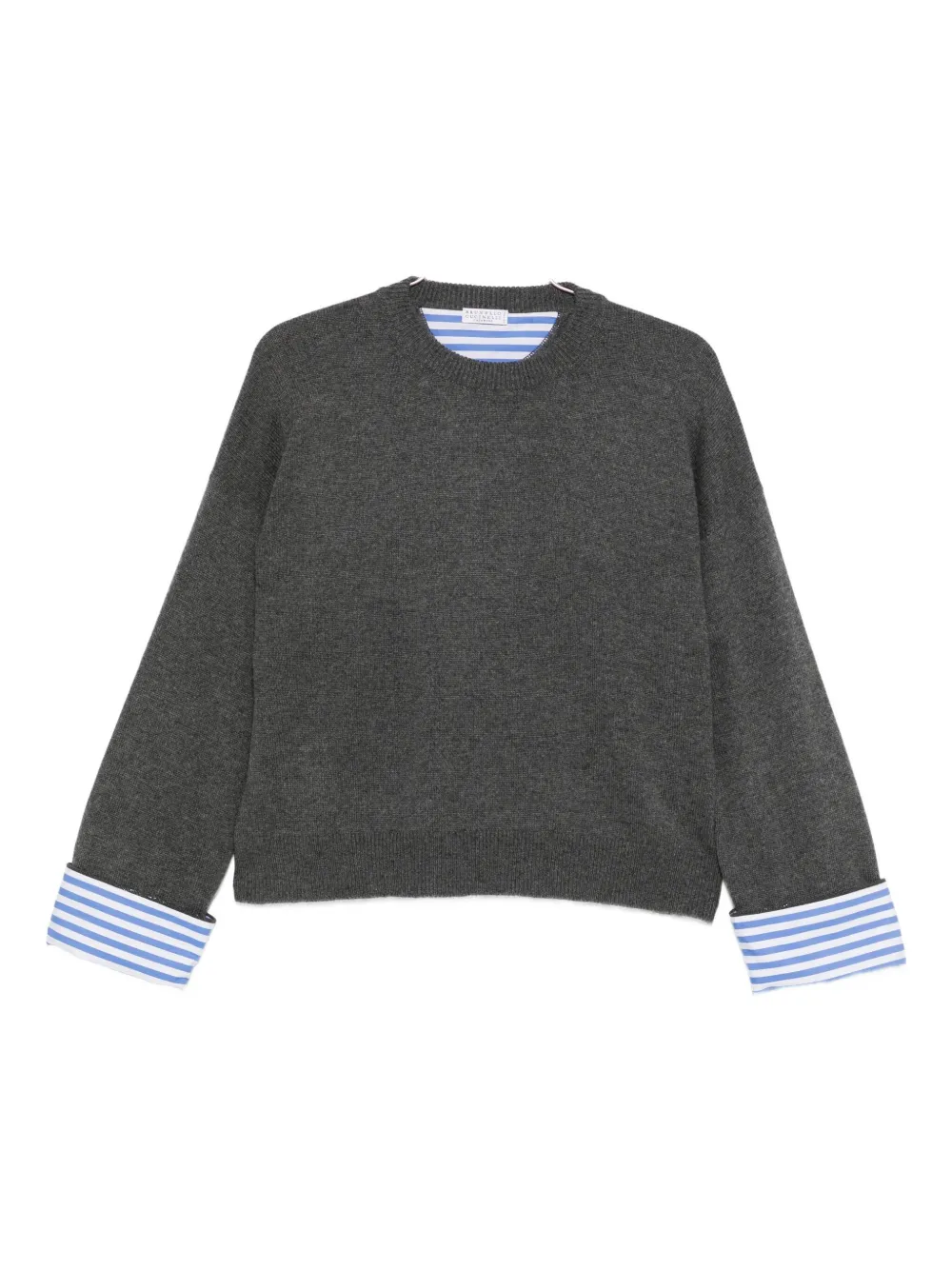 Brunello Cucinelli Striped-cuff Cashmere Sweater