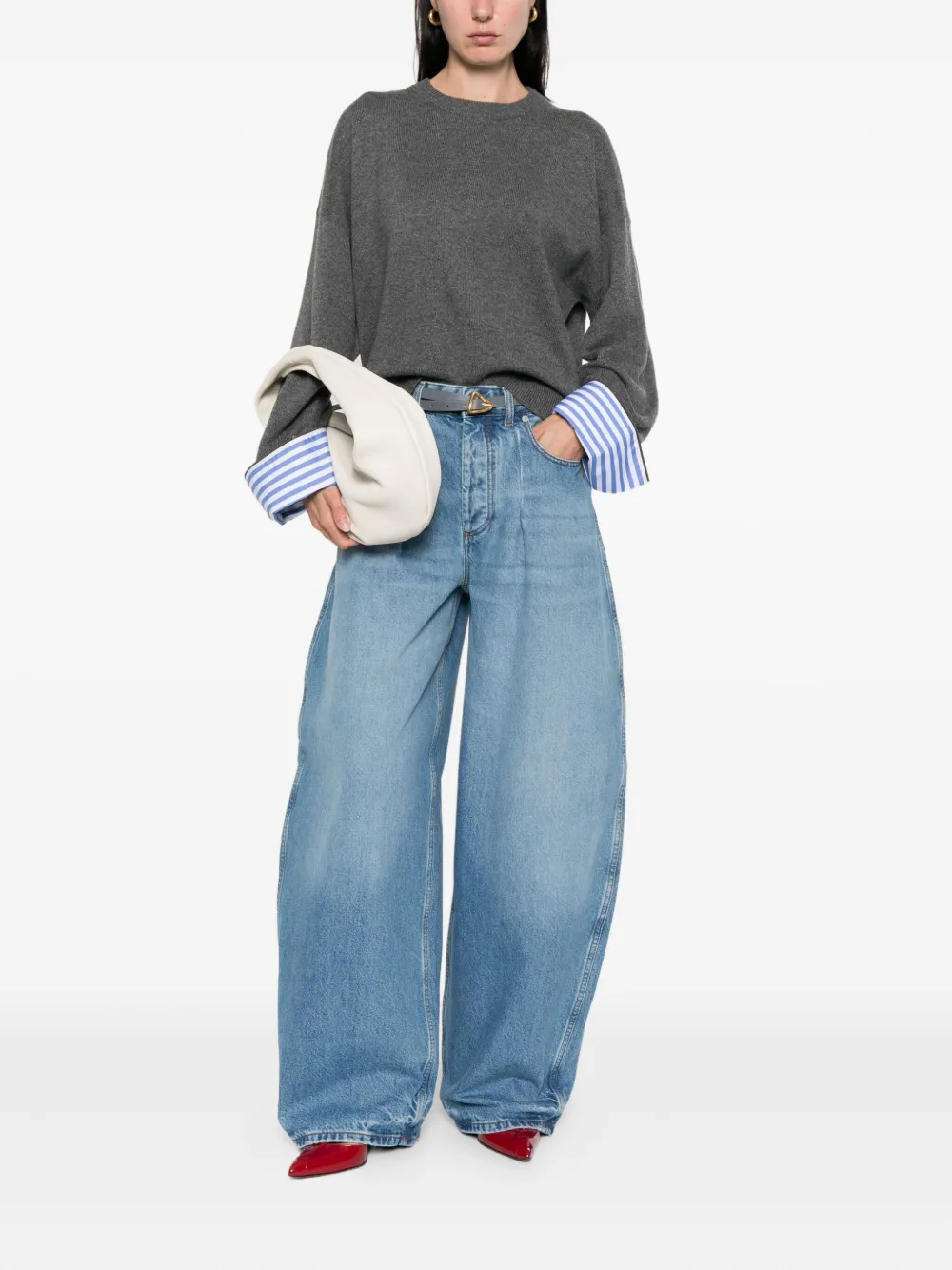 Brunello Cucinelli Striped-cuff Cashmere Sweater
