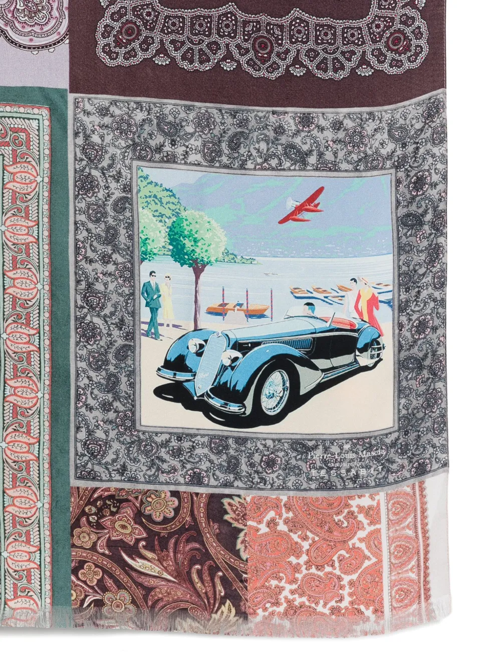 Pierre-Louis Mascia Sjaal met paisley-print en patchwork Paars
