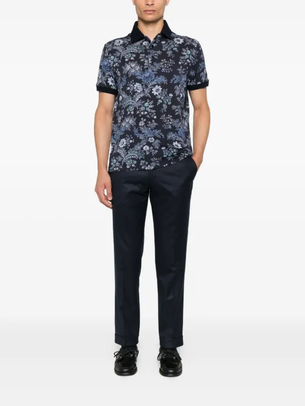 ETRO フローラル ポロシャツ | ブルー | FARFETCH JP