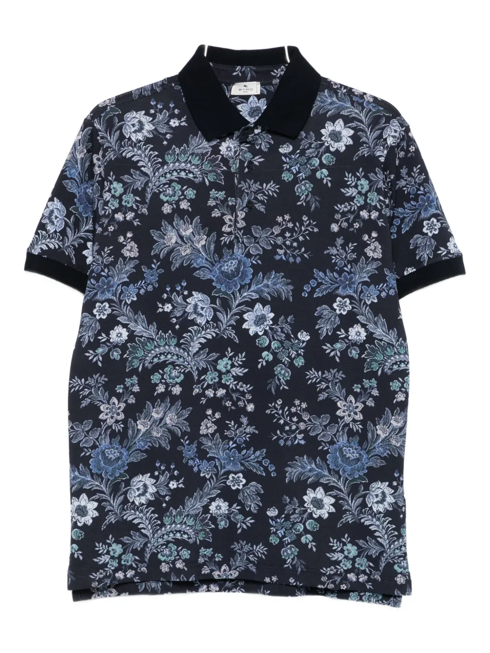 ETRO floral-print polo shirt - Blu