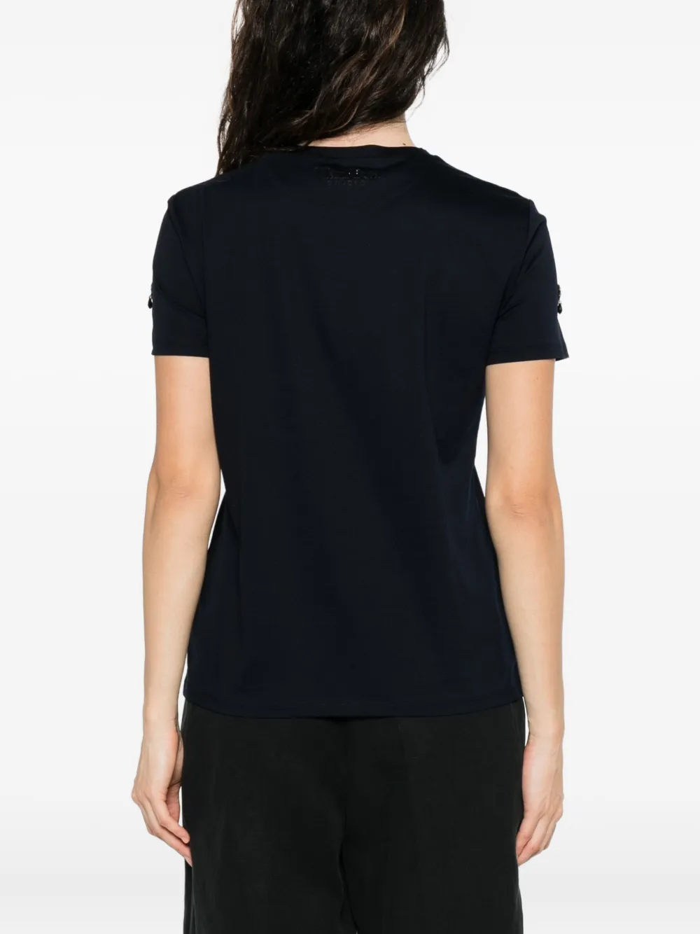 Max Mara Embellished Short-sleeved T-shirt In Blue