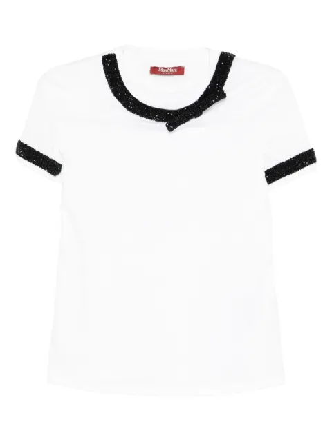Max Mara embellished-neckline cotton T-shirt