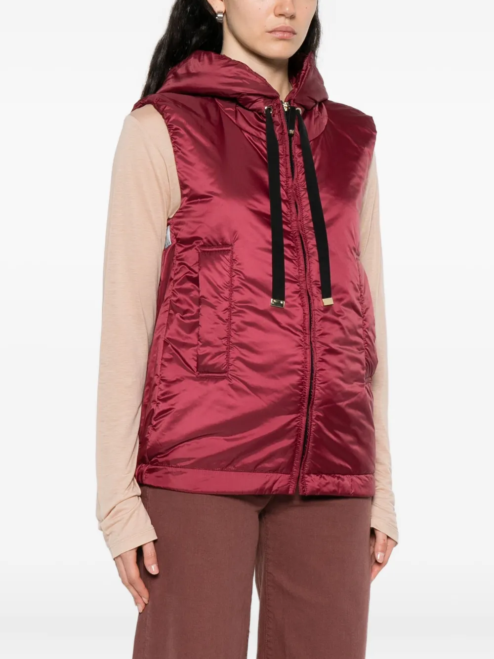 Max Mara Greengo gilet met capuchon Rood