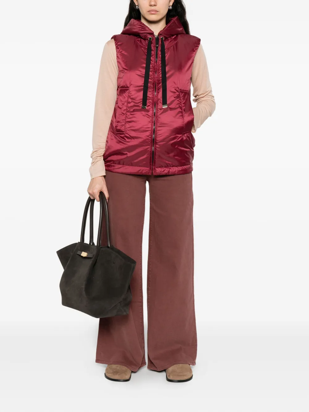Max Mara Greengo gilet met capuchon Rood