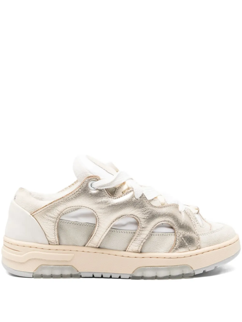 SANTHA cut-out lace-up sneakers White