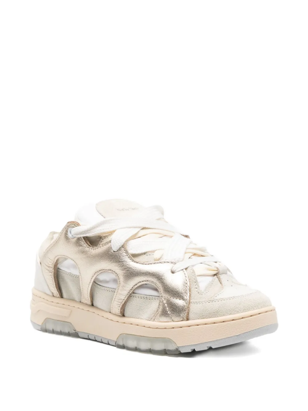 SANTHA cut-out lace-up sneakers White