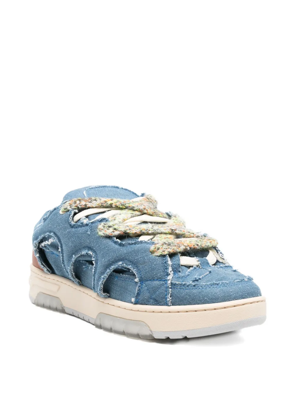 SANTHA Model 1 denim cut-out sneakers Blue