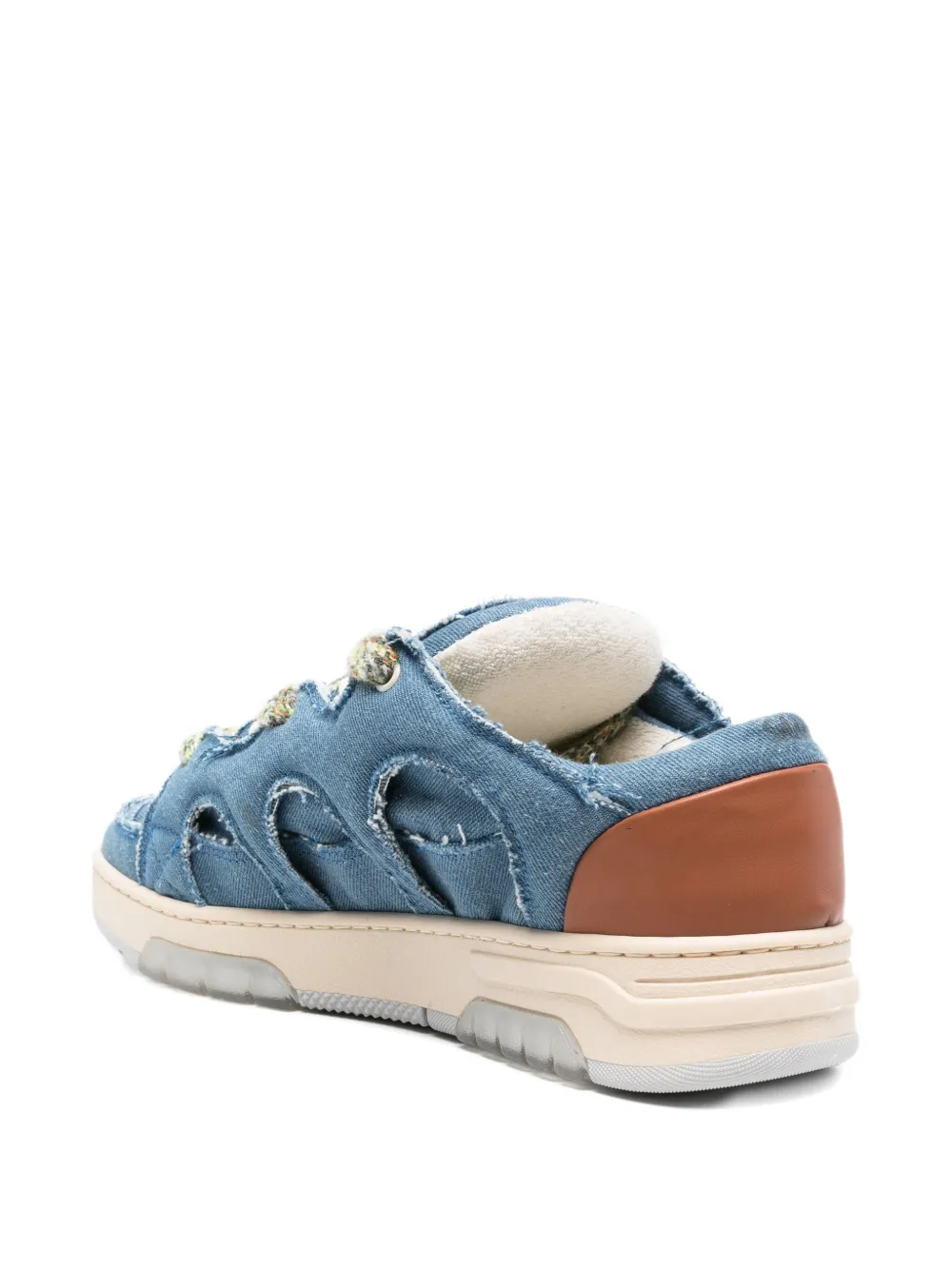 SANTHA Model 1 denim cut-out sneakers Blue