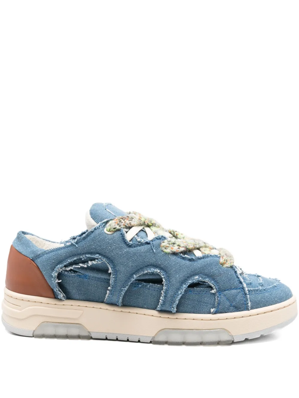 SANTHA Model 1 denim cut-out sneakers Blue