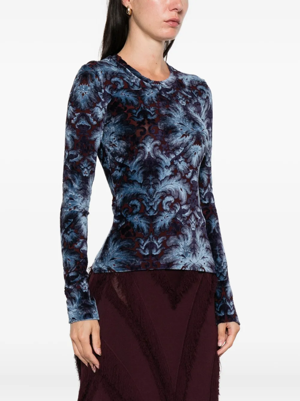 ETRO floral-print top Blauw