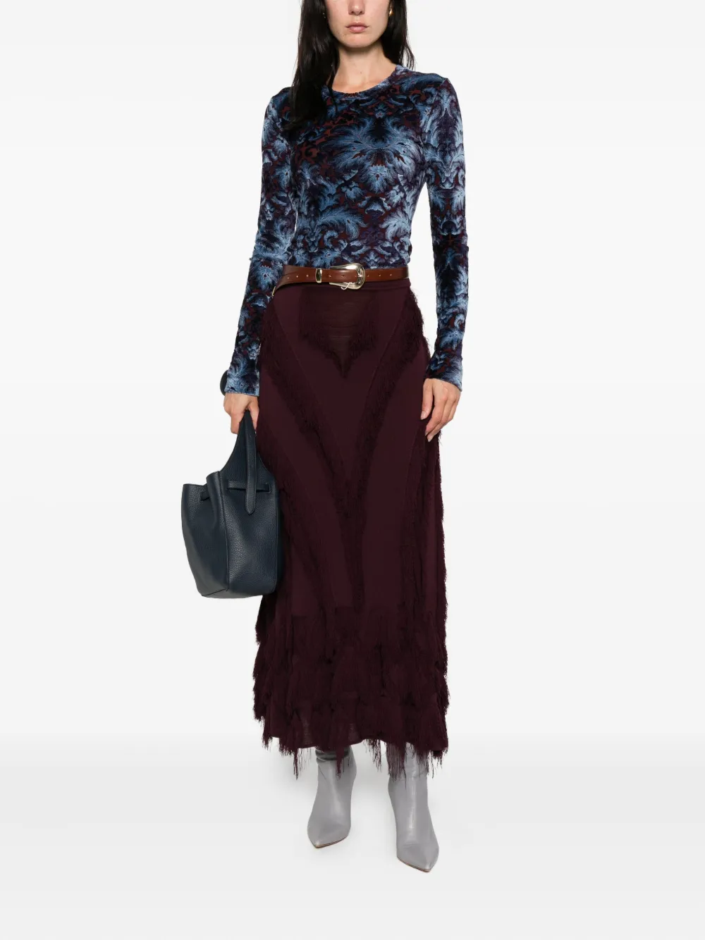 ETRO floral-print top Blauw