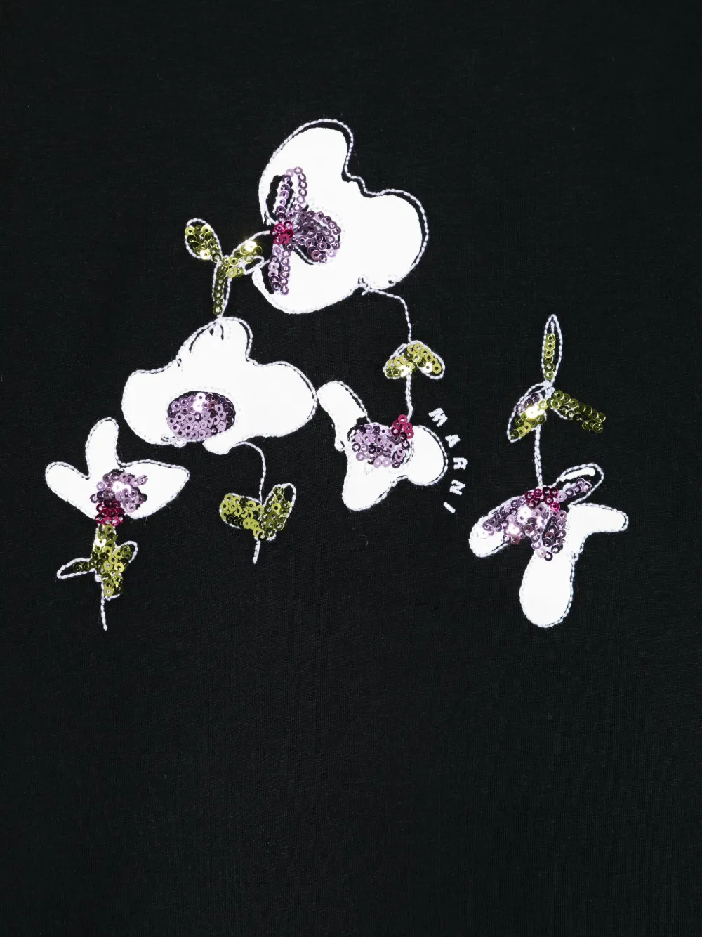 Marni Kids T-shirt met pailletten Zwart