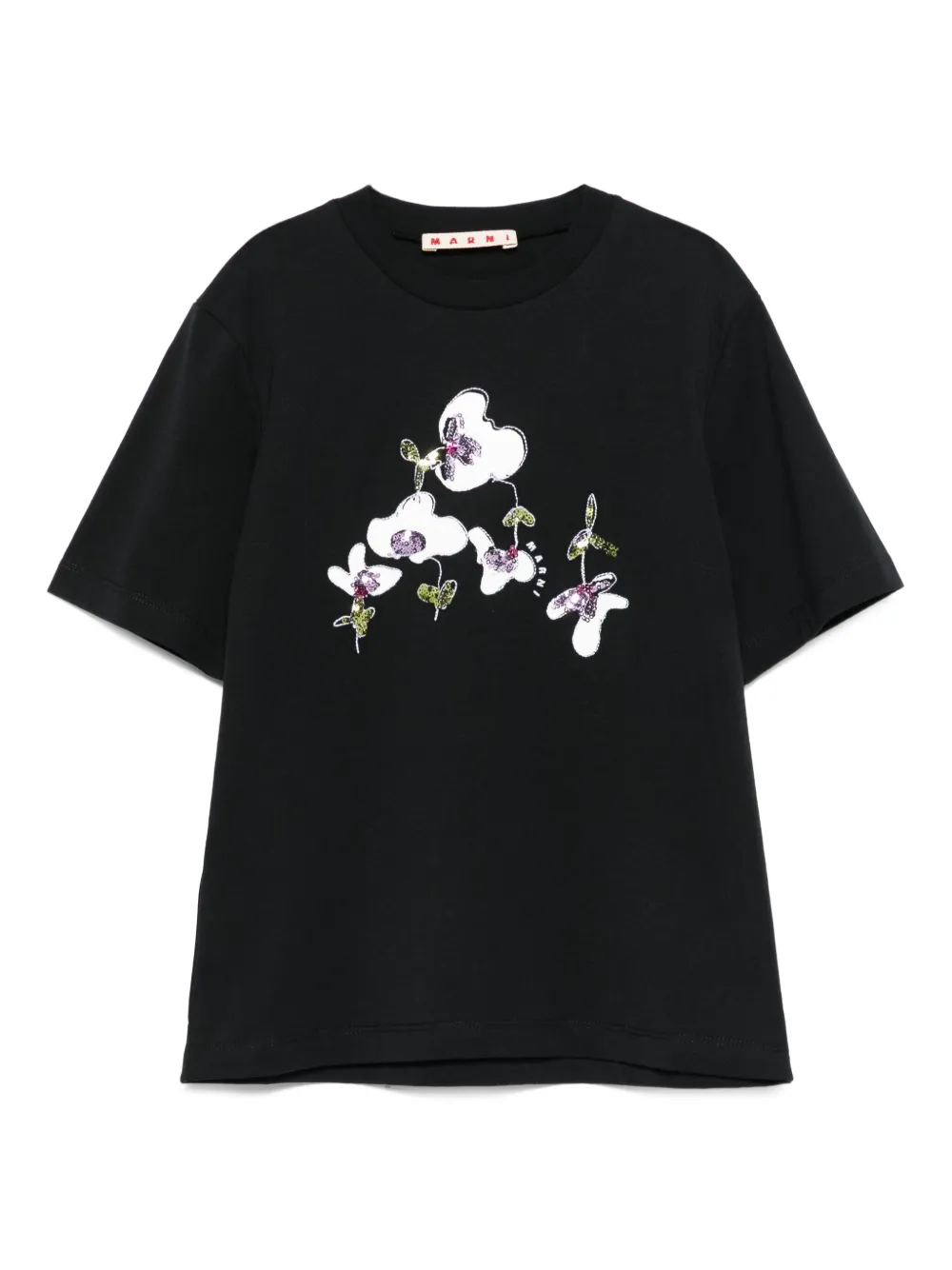 Marni Kids T-shirt met pailletten Zwart