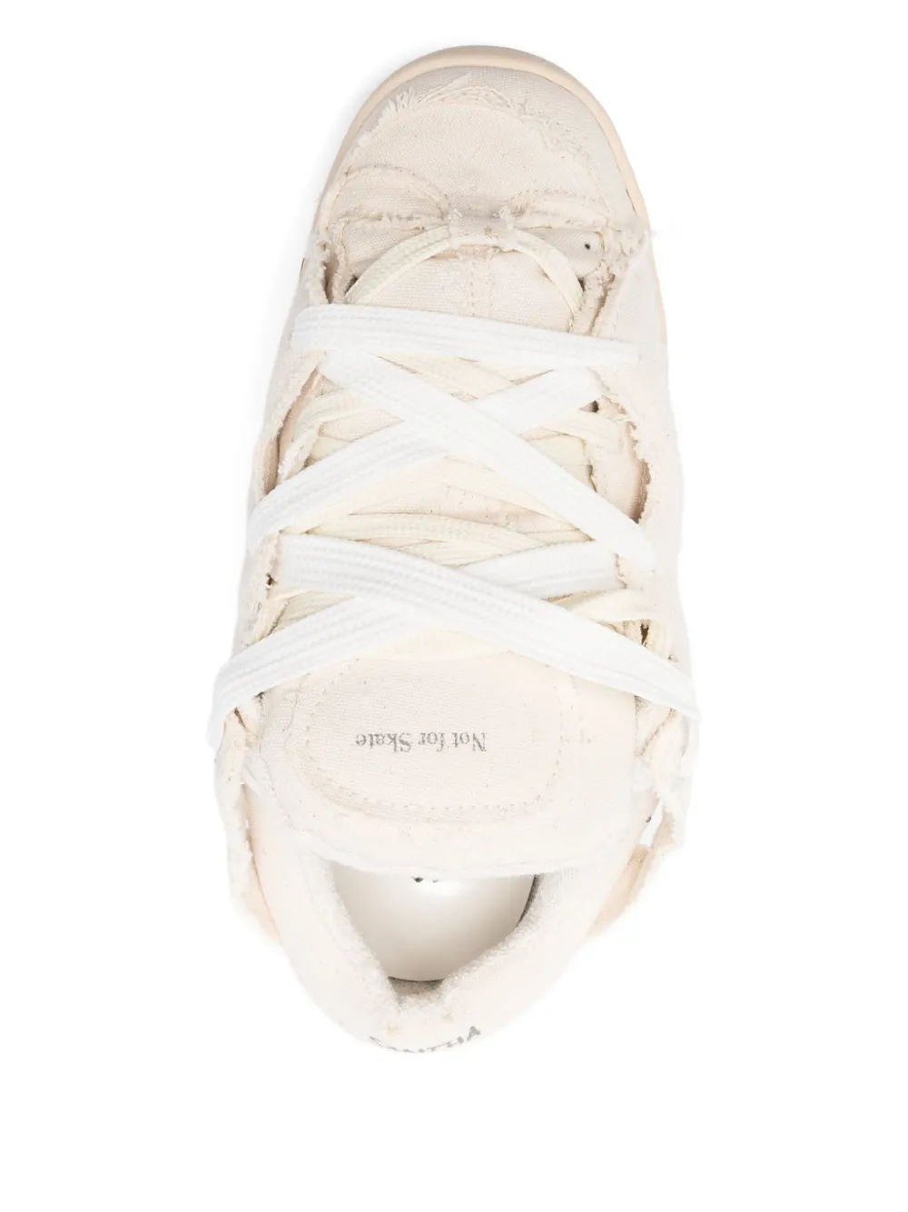 SANTHA logo-detail frayed canvas sneakers Neutrals