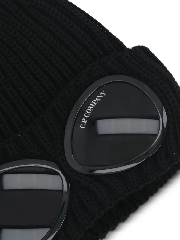 C.P. Company Goggle-lens Ribbed Beanie | Black | FARFETCH