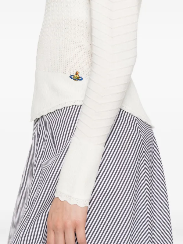 Vivienne Westwood カットアウト ニットトップ | ニュートラル 【ViVienne Westwood】テクスチャーチェックニットプルオーバー