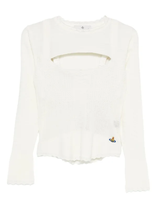 Vivienne Westwood Cut-out Knitted Top in Neutrals
