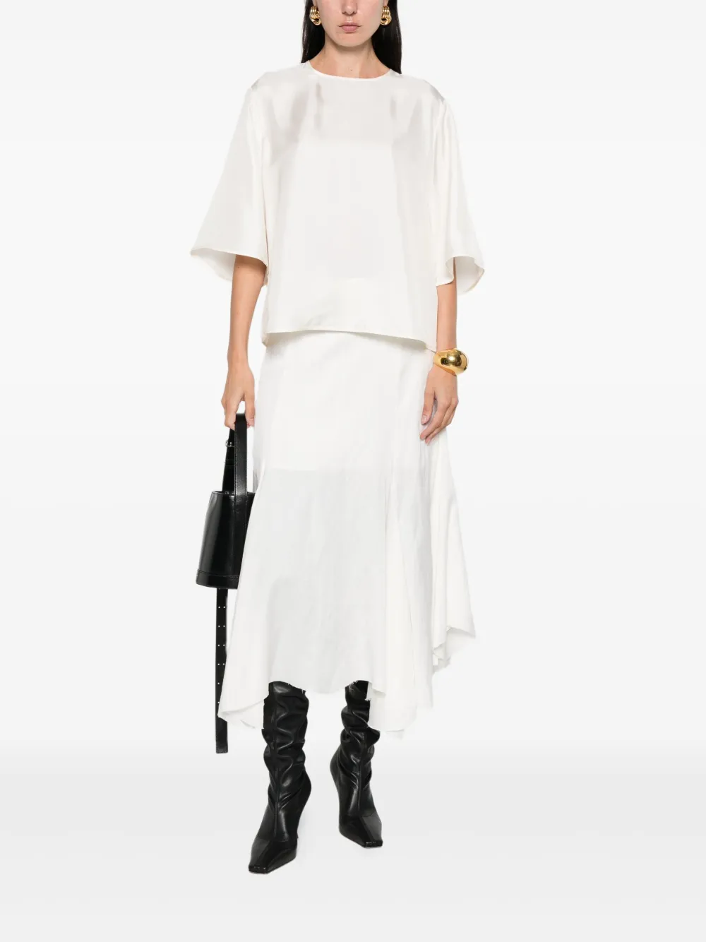 Róhe Top met korte mouwen - Beige