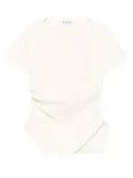 Róhe draped short-sleeve top - White
