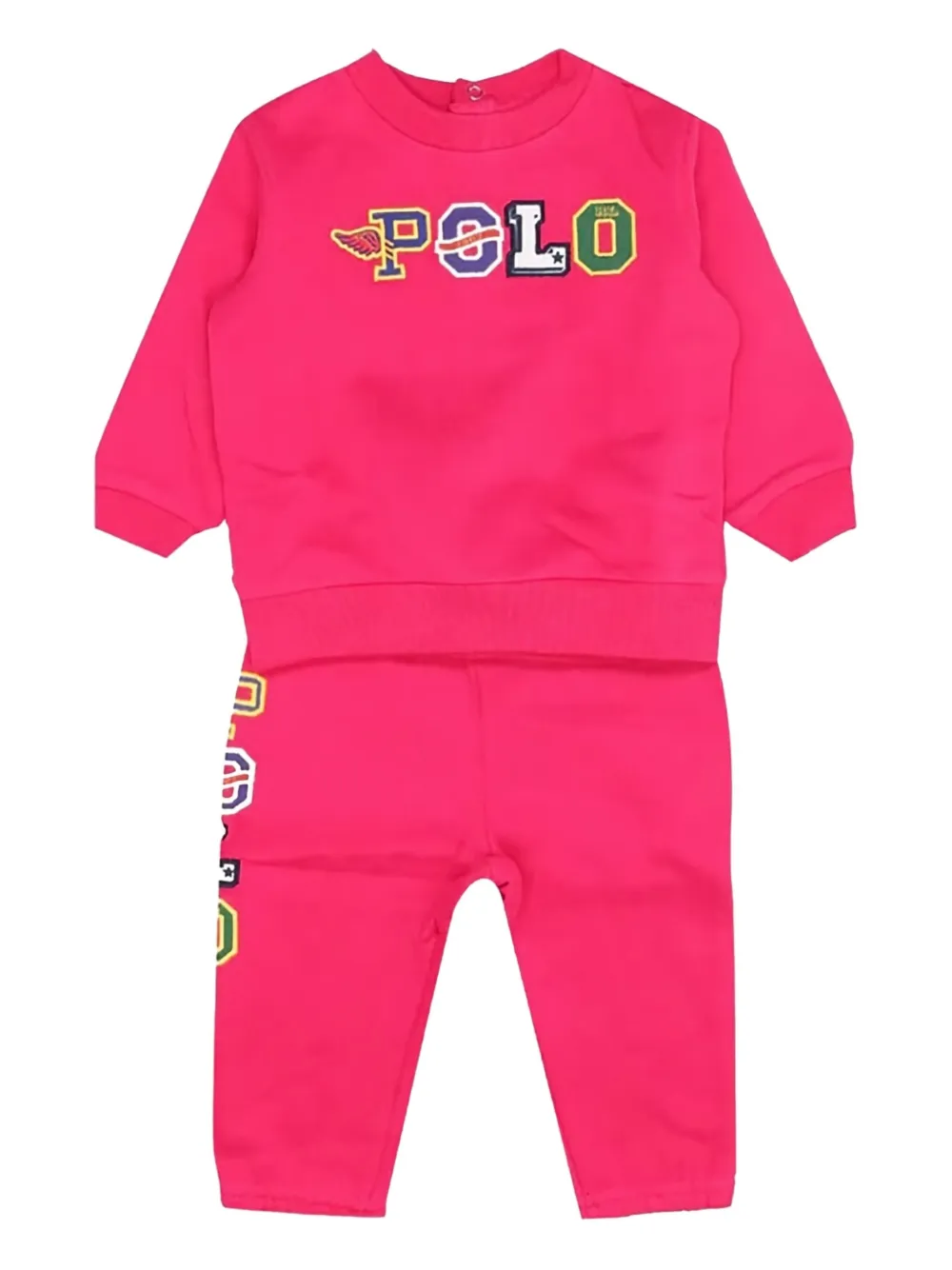 POLO RALPH LAUREN KIDS logo-applique tracksuit set Roze