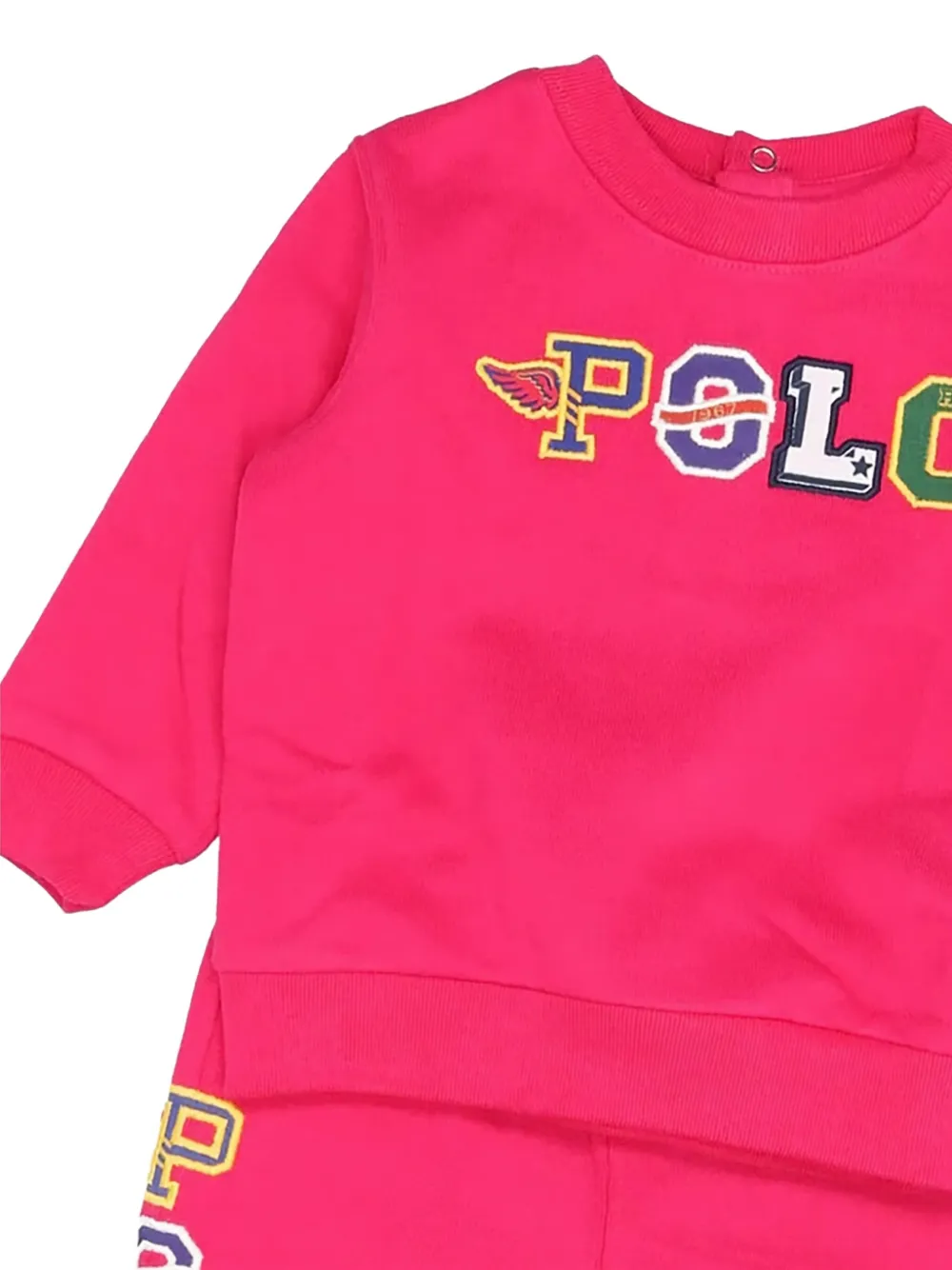 POLO RALPH LAUREN KIDS logo-applique tracksuit set Roze