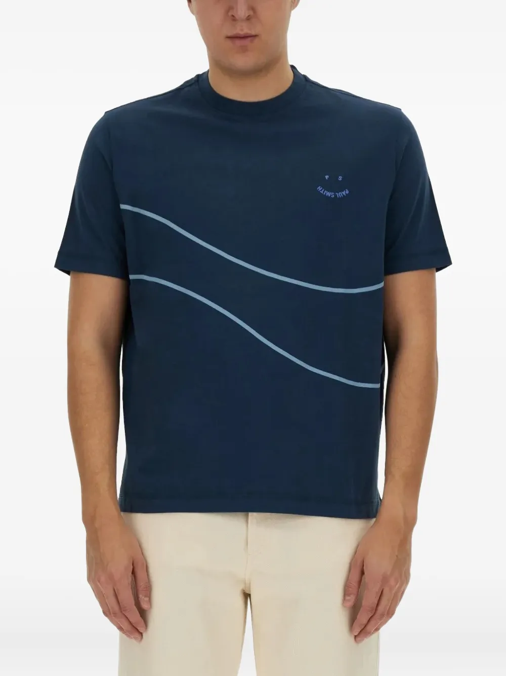 PS Paul Smith curved line T-shirt | Blue | Image 1