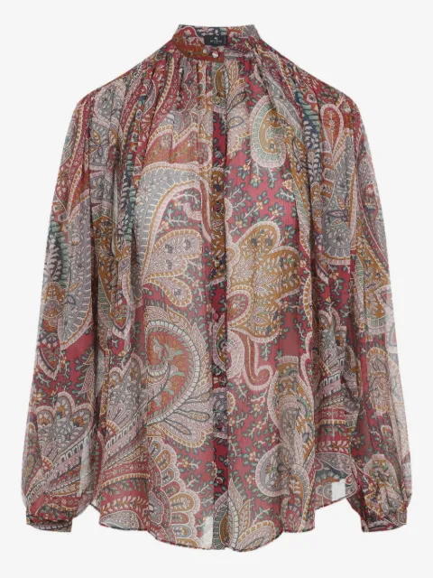 ETRO paisley print high-neck blouse