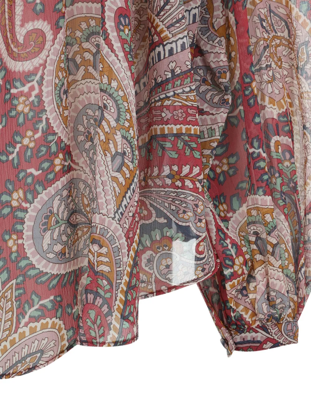 ETRO Blouse met hoge hals en paisley-print Rood