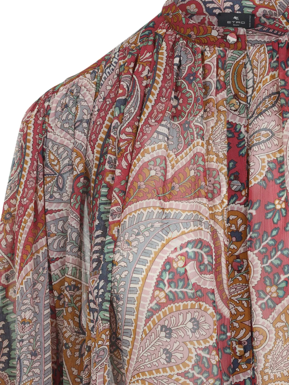 ETRO Blouse met hoge hals en paisley-print Rood