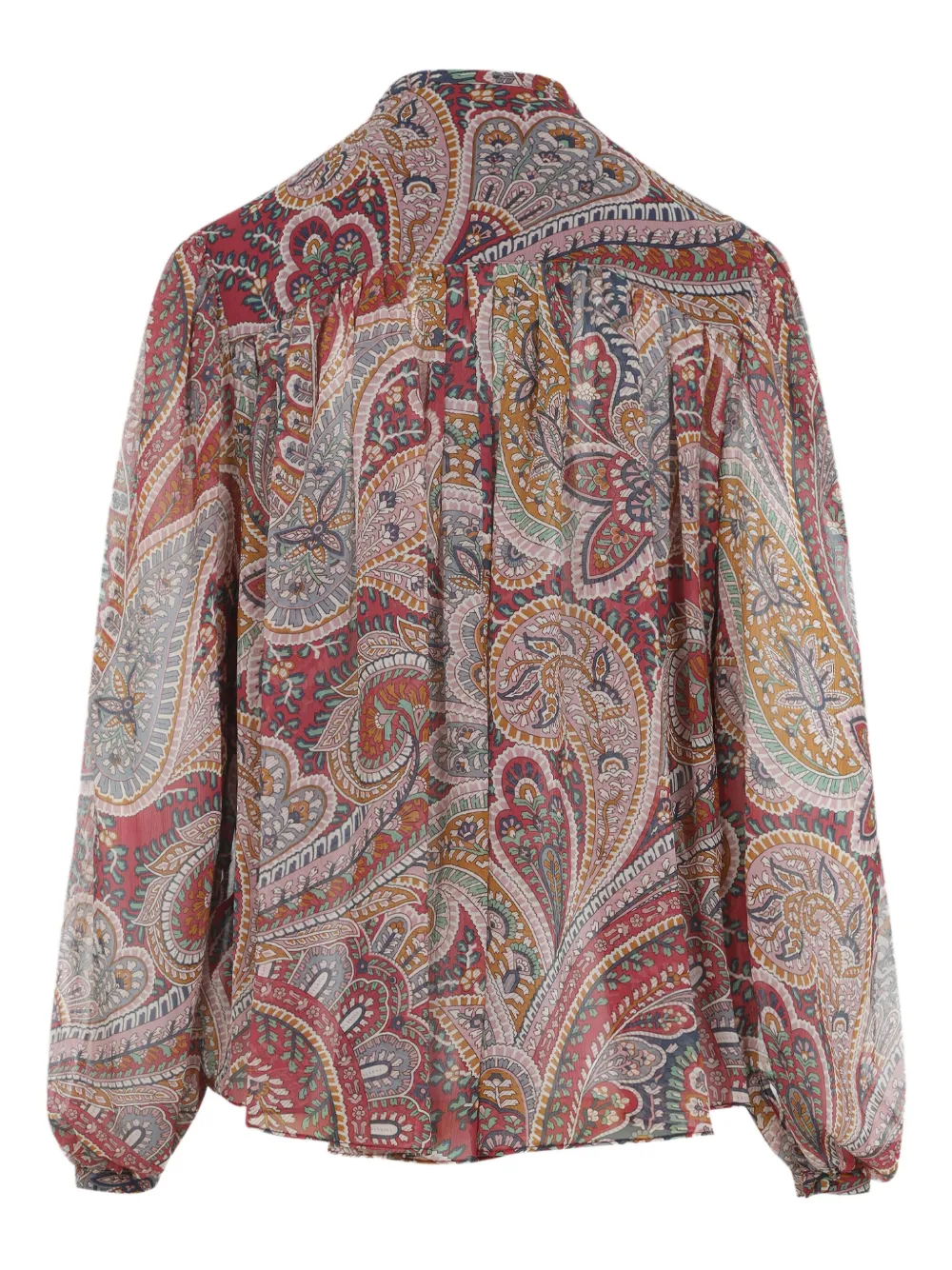 ETRO Blouse met hoge hals en paisley-print Rood