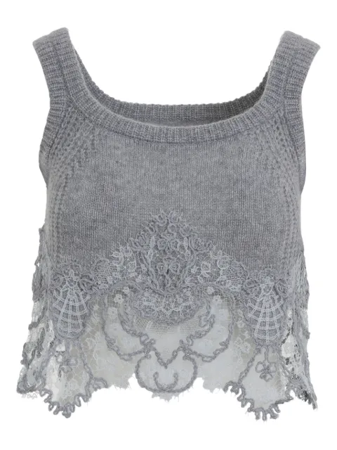 Ermanno Scervino lace-trimmed tank top