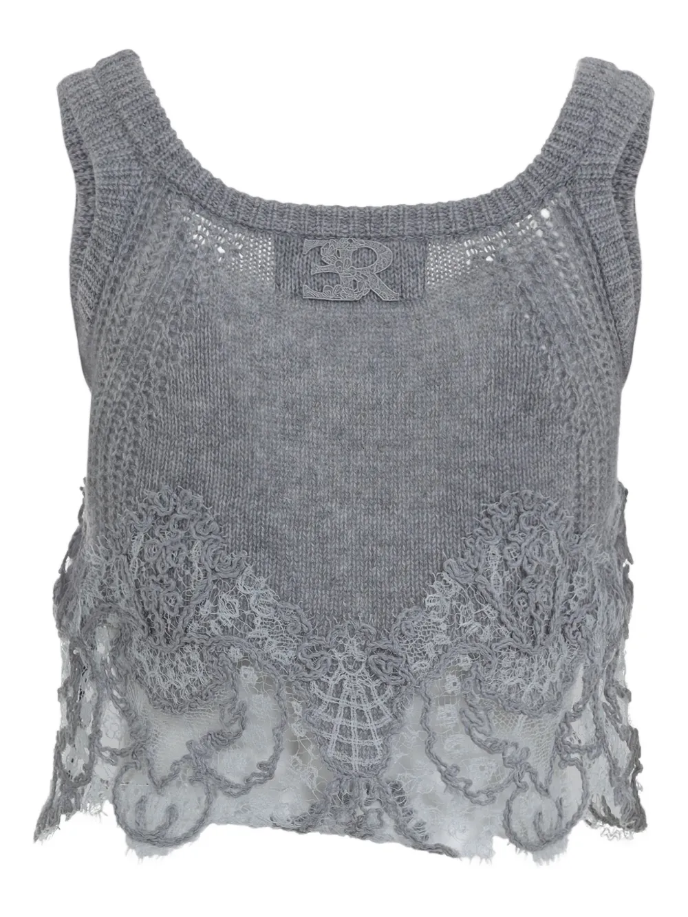 Ermanno Scervino Tanktop met kanten afwerking Grijs